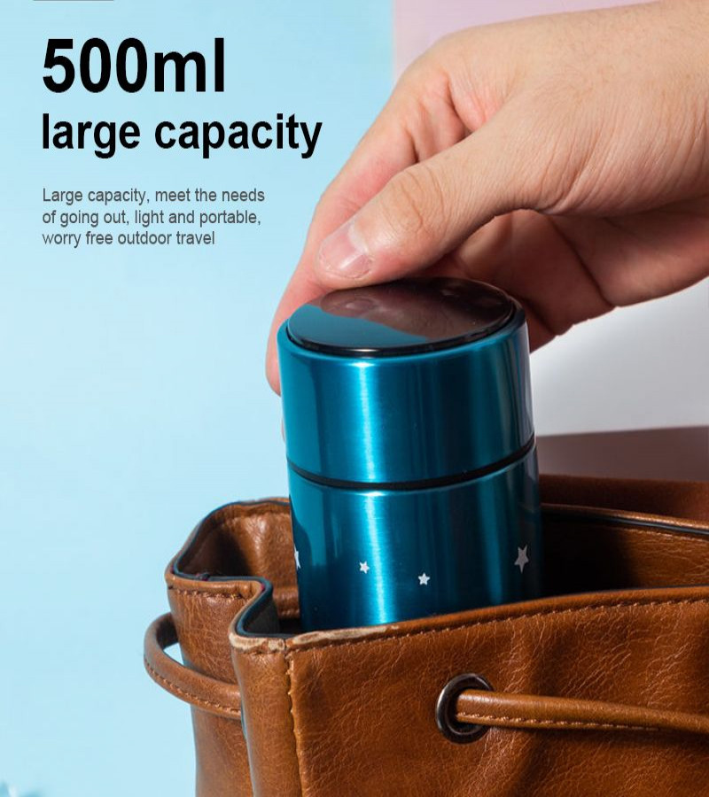 500ml Stainless Steel Starry Sky Gradient LED Temperature Display Thermos Vacuum Insulated Bottle