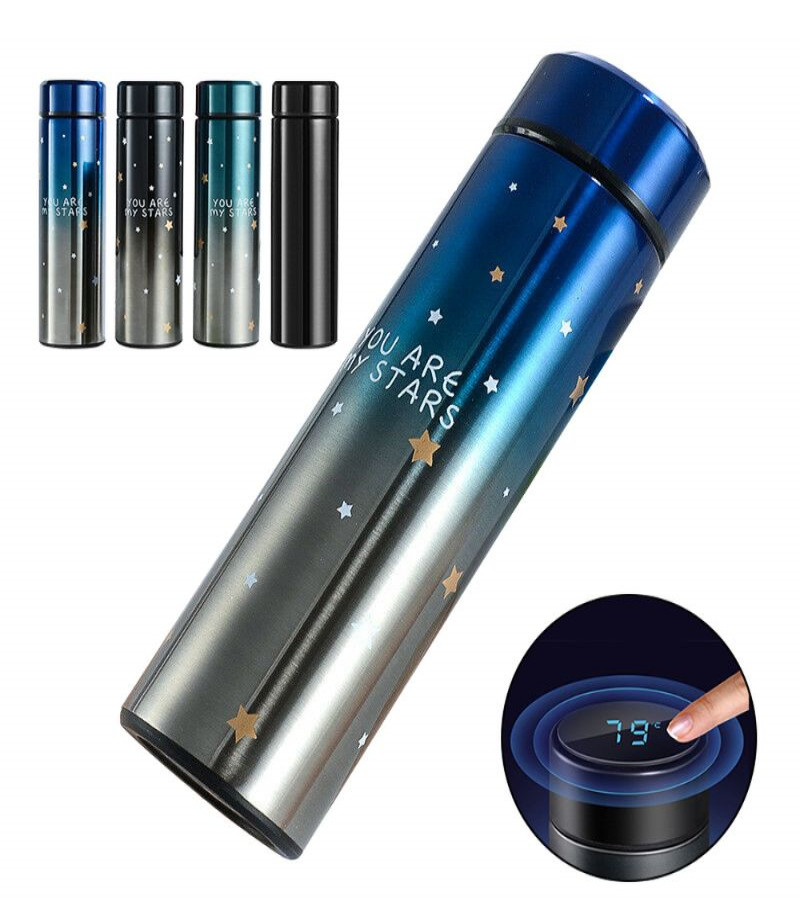 500ml Stainless Steel Starry Sky Gradient LED Temperature Display Thermos Vacuum Insulated Bottle