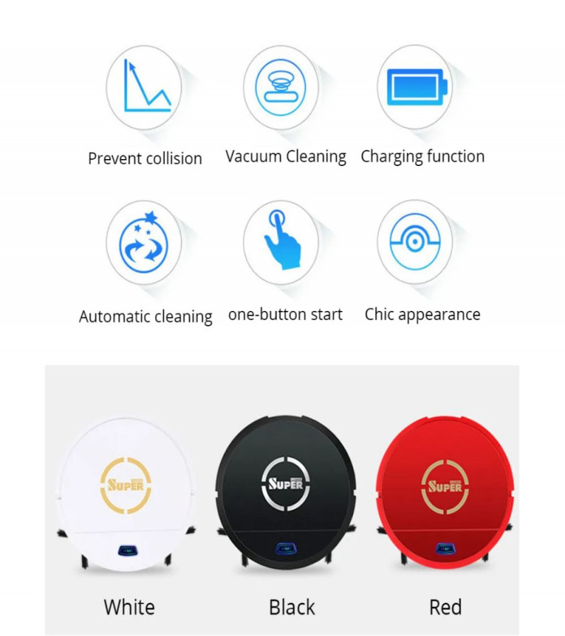 Ultimate Multi-Function Sweeping Robot Cleaner With Super Storng Suction, One-Key Operation, Bass Cleaning, 360 Rotation