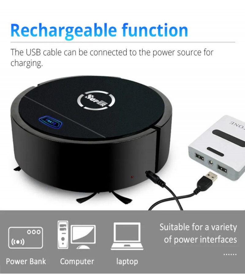 Ultimate Multi-Function Sweeping Robot Cleaner With Super Storng Suction, One-Key Operation, Bass Cleaning, 360 Rotation